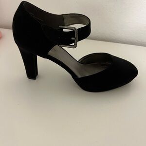 Mary Jane heels black suede
